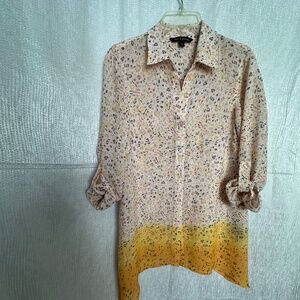 Zac & Rachel beautiful lightweight long sleeve, roll tab blouse, size S